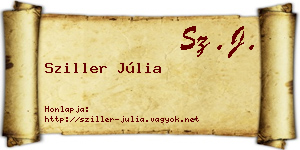 Sziller Júlia névjegykártya