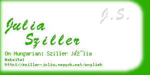 julia sziller business card